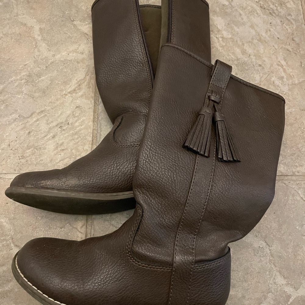 Girls GAP Tall Dark Brown Boots Size 2